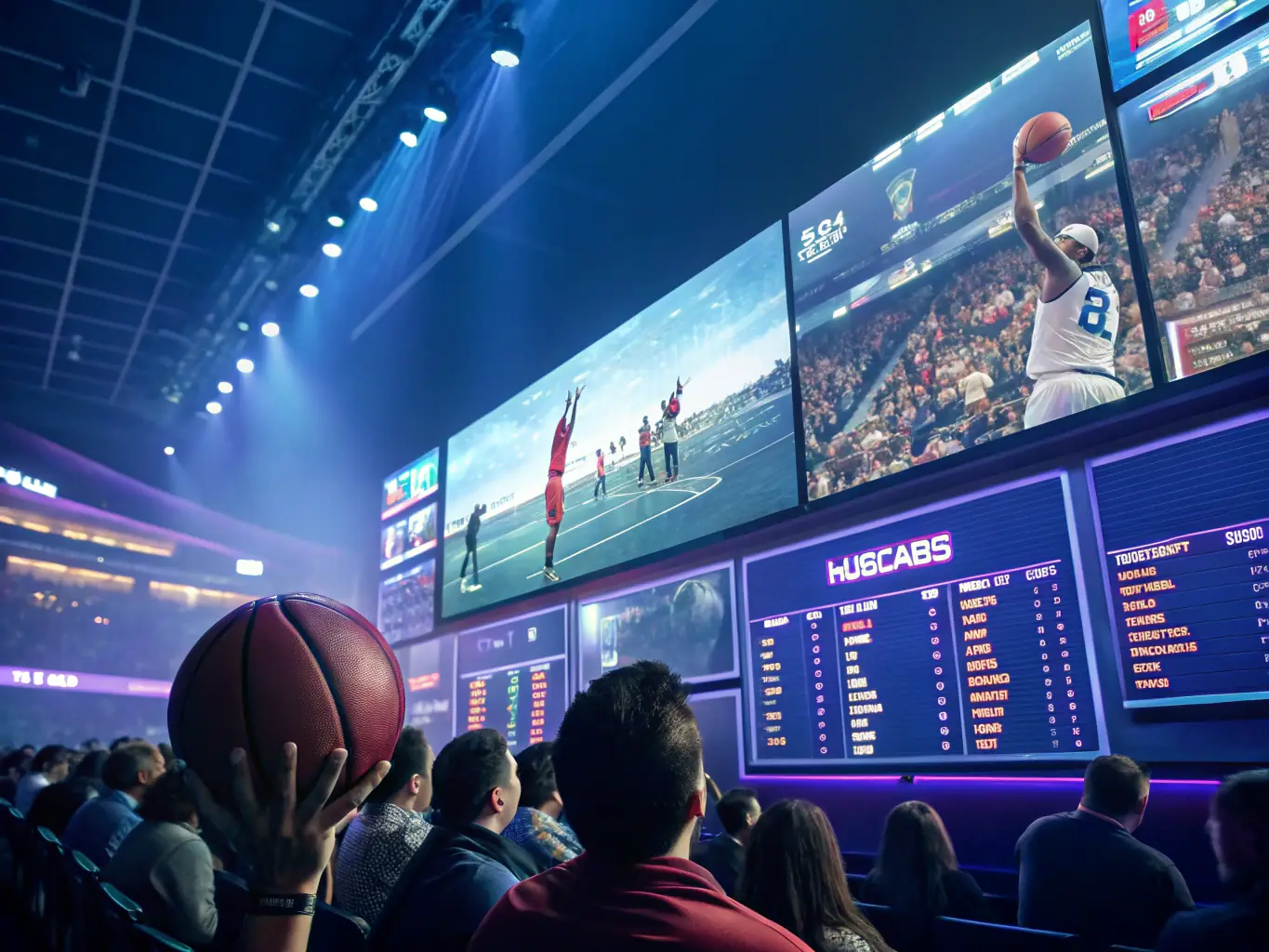 A vibrant and dynamic image showcasing various sports betting options available on the PIN8 platform, including football, basketball, and e-sports, with live odds and betting interfaces.